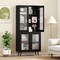 Modern 70" Tall Storage Cabinet with Glass Panel Doors and Adjustable Shelves for Kitchen or Dining